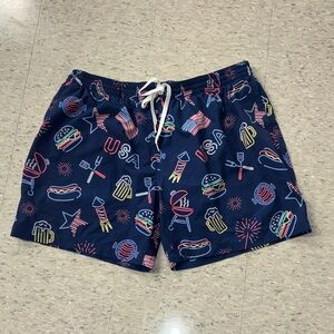 Chubbies Navy USA Patterned Athletic Shorts